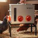 Metal Chicken Feeder 40lb, No Waste Automatic Chicken Feeder with Window, Galvanized Large Capacity Poultry Equipment, Rodent Proof, Rat Proof, Weatherproof Silo, Outdoor Coop, Comederos para Gallinas