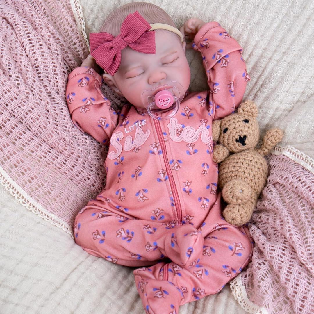 Aori Lifelike Reborn Baby Dolls 20 Inch Ultra Realistic Sleeping Girl Newborn Baby Doll with Weighted Body for Cuddling Poseable Vinyl Doll Includes Accessories for Collectors, Kids 3+ (Red) Aori Lifelike Reborn Baby Dolls 20 Inch Ultra Realistic Sleeping Girl Newborn Baby Doll with Weighted Body for Cuddling Poseable Vinyl Doll Includes Accessories for Collectors, Kids 3+ (Red)