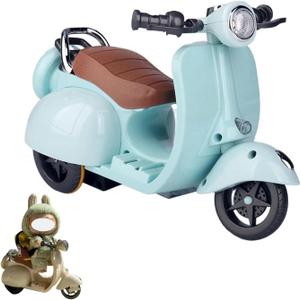 Scooter for Labubu with Light and Music, Have A Seat for Labubu Accessories, Mini Electric Doll Scooter Interactive Decor Desktop Ornaments for Labubu Collectors
