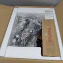 Evermagin 6 Tier Tree Bookshelf with Light, Narrow Bookcase Tower, Tall Floor Standing Book Shelf Organizer with Storage Cabinet for Living Room, Bedroom and Home Office, Black