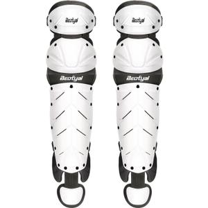 Baseball Softball Catcher Leg Guards Shin Guards for Youth Adult (15"-Adult White)