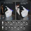 Smart Toilet with Bidet Built in, Bidet Toilet with Heated Seat and Night Light, Modern Tankless Toilet for Bathroom, One Piece Toilets with Auto Soft Close, Deodorization, Dryer, Foot Sensor