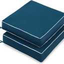 MIULEE 22 x 22 x 3 Inch Outdoor Chair Cushions,Waterproof Seat Cushions for Patio Furniture Garden with Ties Patio Chair Cushions Set of 2,Blue
