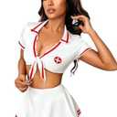 Kaei&Shi Nurse Cosplay Outfits For Women,Role Playing Lingerie Halloween Costumes, M