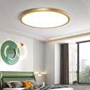12 Inch Gold LED Ceiling Light, 5000K Daylight White, 24W Gold Flush Mount Ceiling Light, 3200LM Round Low Profile Ceiling Lights for Bedroom Kitchen Hallway Entryway