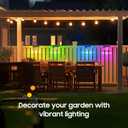 American Flag Decorations Solar Fence Lights, 6 Pack UAS Flag Solar Lights Outdoor for Fence with RGB & Warm White Mode, Waterproof Deck Fence Lights Solar Powered for Patriotic Decor