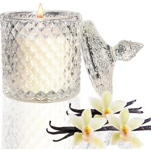 10 Oz Vanilla CandleSoy White CandlesScented Candles for Homewith an Extra Long Burn Time of 60 Hours, The Non-Toxic Soy Candle is The Beautiful Gift for Girls!