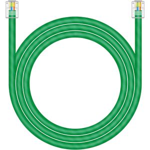 NECABLES CAT5E RJ11 Data Cable DSL Cable 6ft Heavy Duty High-Speed for DSL Modem UTP Compatible with ATT RJ11 6P4C Male to Male Green - 6 Feet