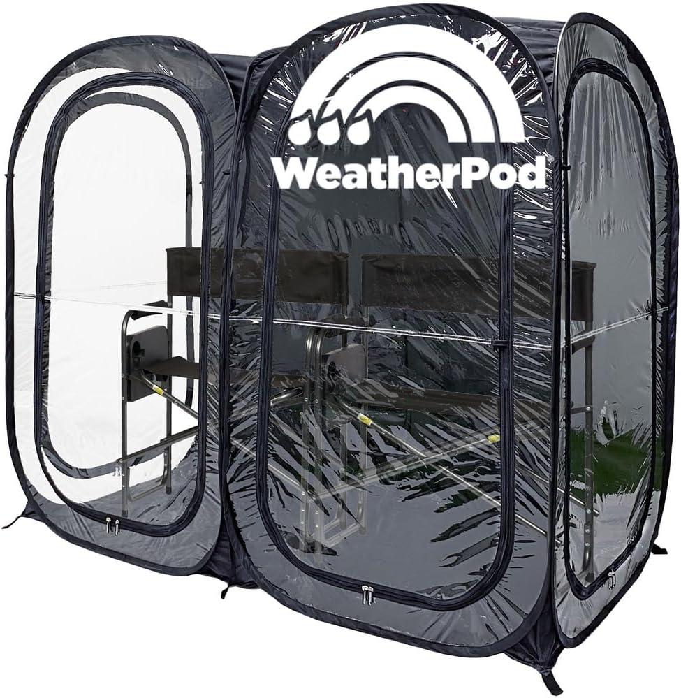 WeatherPod The Original Shark Tank Side-by-Side 2-4 Person Pop-Up Pod - Stay Warm, Dry, and Out of The Sun - Weather Pod for Sports, Rain, or Wind - Simple to Set Up and Tear Down