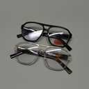 AMOMOMA 2 Pack Oversized Aviator Spring Hinge Reading Glasses for Women Men,Retro Blue Light Computer Reader Frame AM6081 