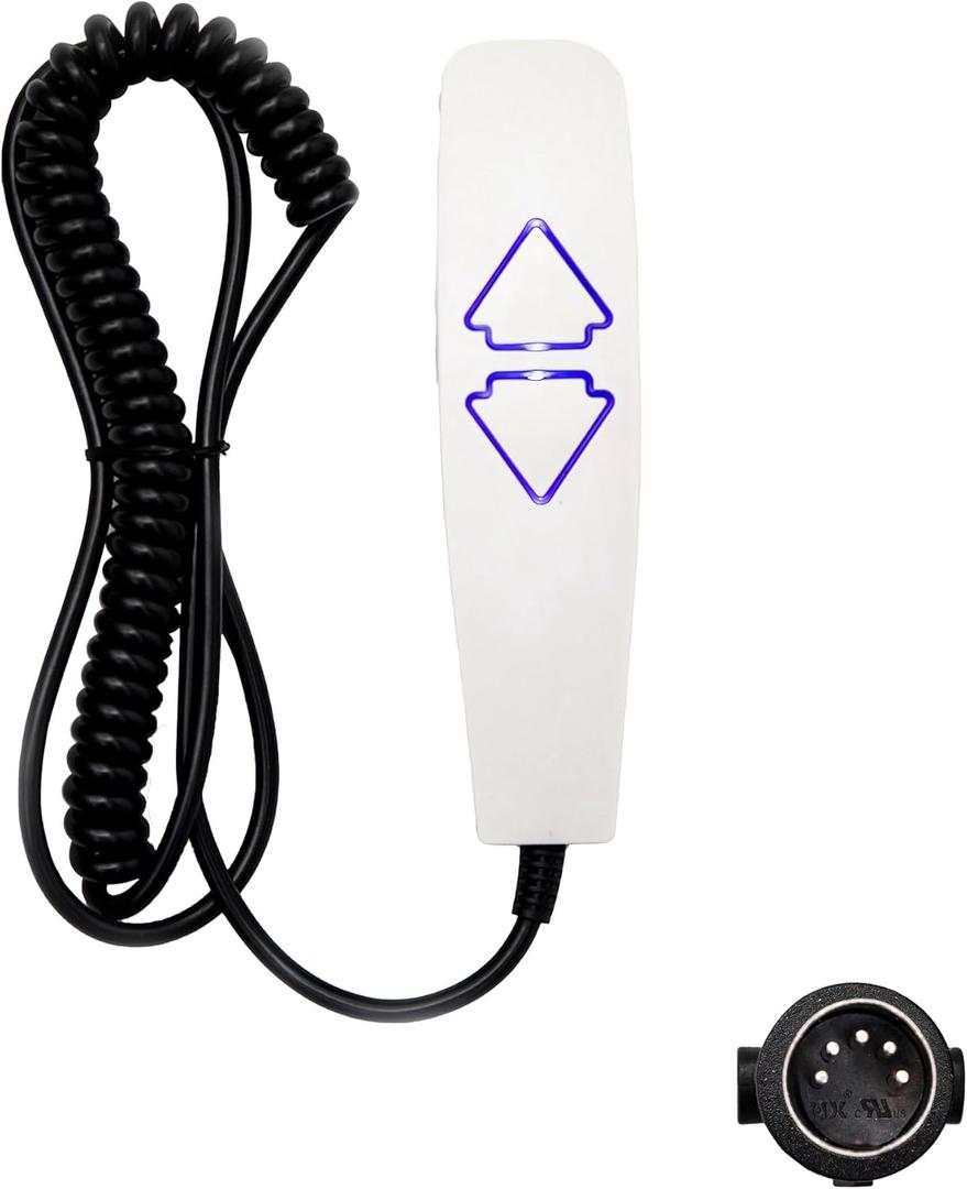 2 Button 5 Pin Prong Remote Handset Controller Hand Control Replacement with USB and Backlight for Lift Chairs Power Recliners