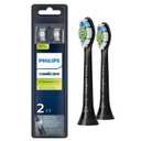 Philips Sonicare W DiamondClean - Genuine Replacement Electric Toothbrush Heads, Black, Pack of 2, HX6062/95