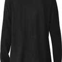 GKBK Long Sleeve Shirts for Women Crew Neck Basic Tops Casual Loose Fitted Fall Clothes 2025 (Black), Medium