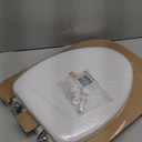 Mayfair Padded Toilet Seat with Chrome Hinges, Soft Vinyl over Wood Core Seat, Made in USA, Elongated, White