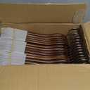 HOUSE DAY Wooden Hangers 30 Pack, Solid Wood Coat Hanger Heavy Duty, Smooth Finish Bulk Wood Hangers, High-Grade Wooden Clothes Hanger with Non Slip Pant Bar, 360 Swivel Hook