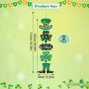 2 Piece St. Patrick's Day Wooden Door Hanging Sign, Shamrock Leprechaun Door Decor Happy St. Patrick's Day Wooden Welcome Sign for Front Door Porch Indoor Outdoor Irish Spring Decorations