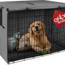 Explore Land Dog Crate Cover Heavy Duty Polyester Pet Kennel Sunshade Universal Fit for 42 inches Wire Cage (Grey)