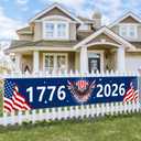 Probsin Large 250th Anniversary Banner 120" x 20" 1776-2026 250 Years Birthday America Flag Eagle Patriotic Party Supplies Home Decorations for Outdoor, Indoor, Yard, Garden, Porch, Lawn