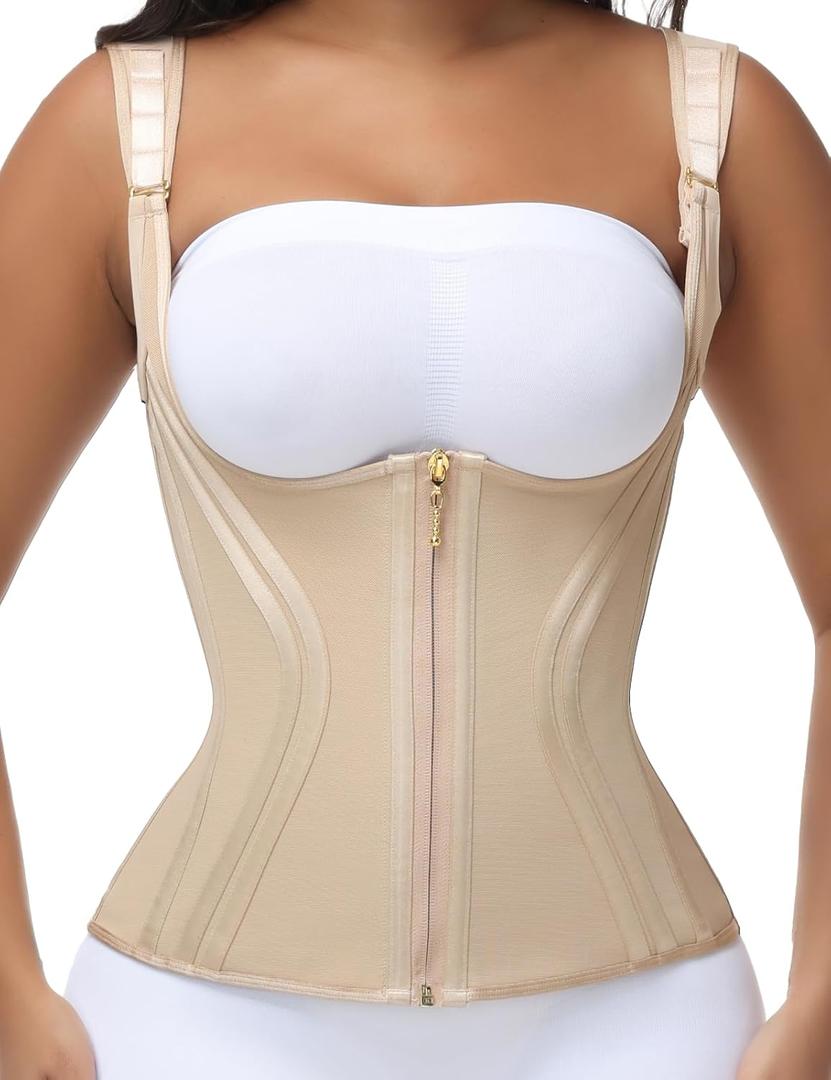 SHAPSHE Waist Trainer High Compression Cincher for Women Tummy Control Sport Workout Hourglass Body Shaper Vest with Straps (Medium)