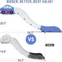 Couch Slide for Stairs Bed Kids Extended Widened Toddler Slide Plastic Indoor Toy Easy to Assemble Store Car Blue Plus