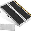 Loezora 4FT Portable Wheelchair Ramp,Lightweight Foldable Aluminum Ramp for Home Steps, Non-Slip Surface, Supports Up to 800 lbs - Ideal for Wheelchairs, Scooters, and Walkers