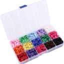 9mm 2 Hole Tiny Size Flatback Resin Color Sewing Buttons, 15 Colors Pack of 1500 with Box, The Surface is Smooth, Waterproof and Durable, for DIY Crafts Children's Manual Project.