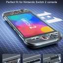 STARTRC GAMES Dockable Case for Nintendo Switch 2 2025, Clear PC Protective Cover for Switch 2 Console, Hard TPU Grip Case with 4 Thumb Grip Caps for Joy-Con Controller