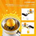 Eurolux Premium Electric Orange Juicer | Stainless Steel Citrus Squeezer With New Ultra-Powerful Motor and Soft Grip Handle for Effortless Juicing, Auto Shutoff, Dishwasher-safe Parts