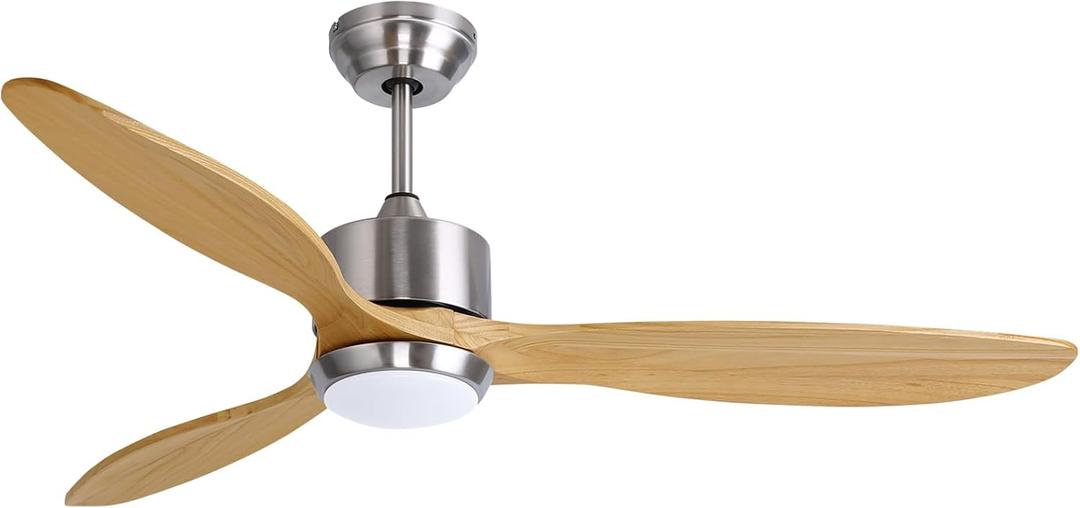 Ovlaim 60 inch Smart Ceiling Fan with Light Remote Control, Dimmable Led Quiet DC Motor Wood Ceiling Fan for Living Room, Bedroom, Patio