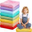 Juexica 8 Pcs Floor Cushions for Kids Floor Pillows Flexible Seating Cushions 3.5'' Thick Flexible Seating Classroom Furniture Meditation Seat Pillows for Home Nursery Yoga Decor(Rainbow Color,Square)