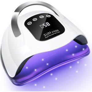 Wisdompark 320W UV LED Nail Lamp, Nail Dryer for Gel Polish with 72Pcs Lamp Beads and Automatic Sensor/4 Timer Setting Professional Nail Art Tools (Black)