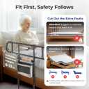 C5 Pro Bed Rails for Elderly Adults Safety - Foldable Bed Assist Rail with Adjustable Height, Bed Cane with Non-Slip Wider Handrail