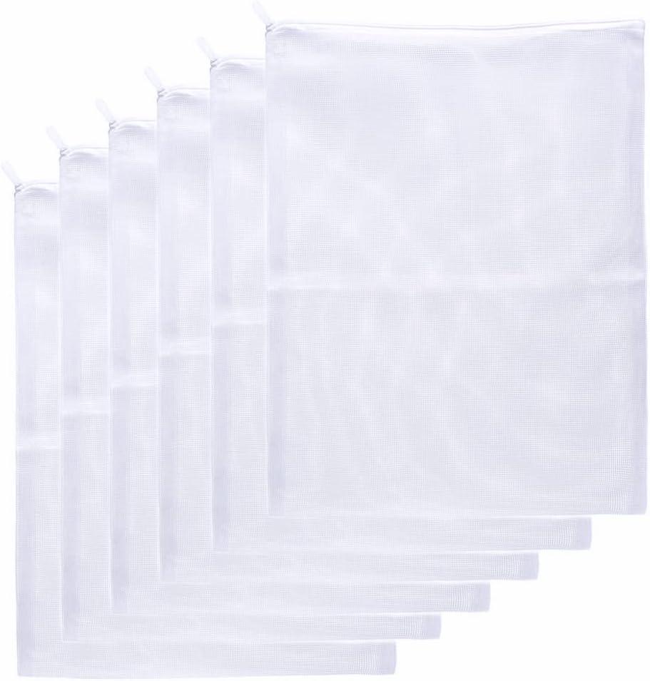 JIHAQUA Aquarium Filter Bags Large - Reusable Fish Tank Filter Media Mesh Bags with Plastic Zipper (11.5 x 15.5 inch (6 Pack))