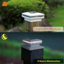 MAGGIFT 6 Pack Post Lights, Outdoor Cap for Fence Deck Patio, Solar Powered, Warm White High Brightness SMD LED Decorative Lighting, Lamp Fits 4x4, 5x5 or 6x6 Wooden, White