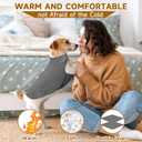 Fleece Dog Coat Pet Jacket Reflective for Cold Weather for Extra Large to Small Pets(Grey,S) (S:chest girth 15-17.3",body 12")