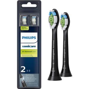 Philips Sonicare W DiamondClean - Genuine Replacement Electric Toothbrush Heads, Black, 2 Pack, HX6062/95