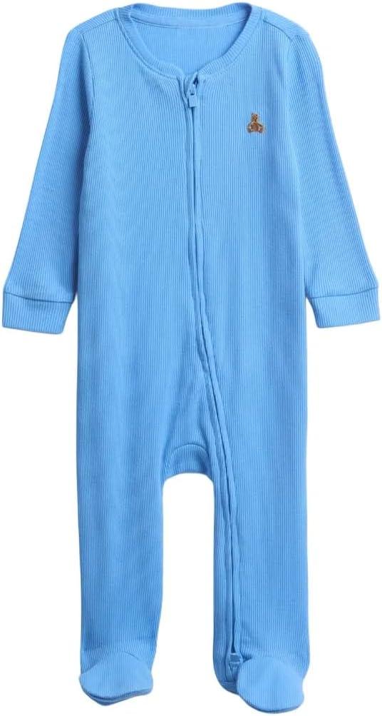 GAP Unisex Baby Two Way Zip Footed One-piece Outfit (3-6 Months, Beach Ball Blue 1)