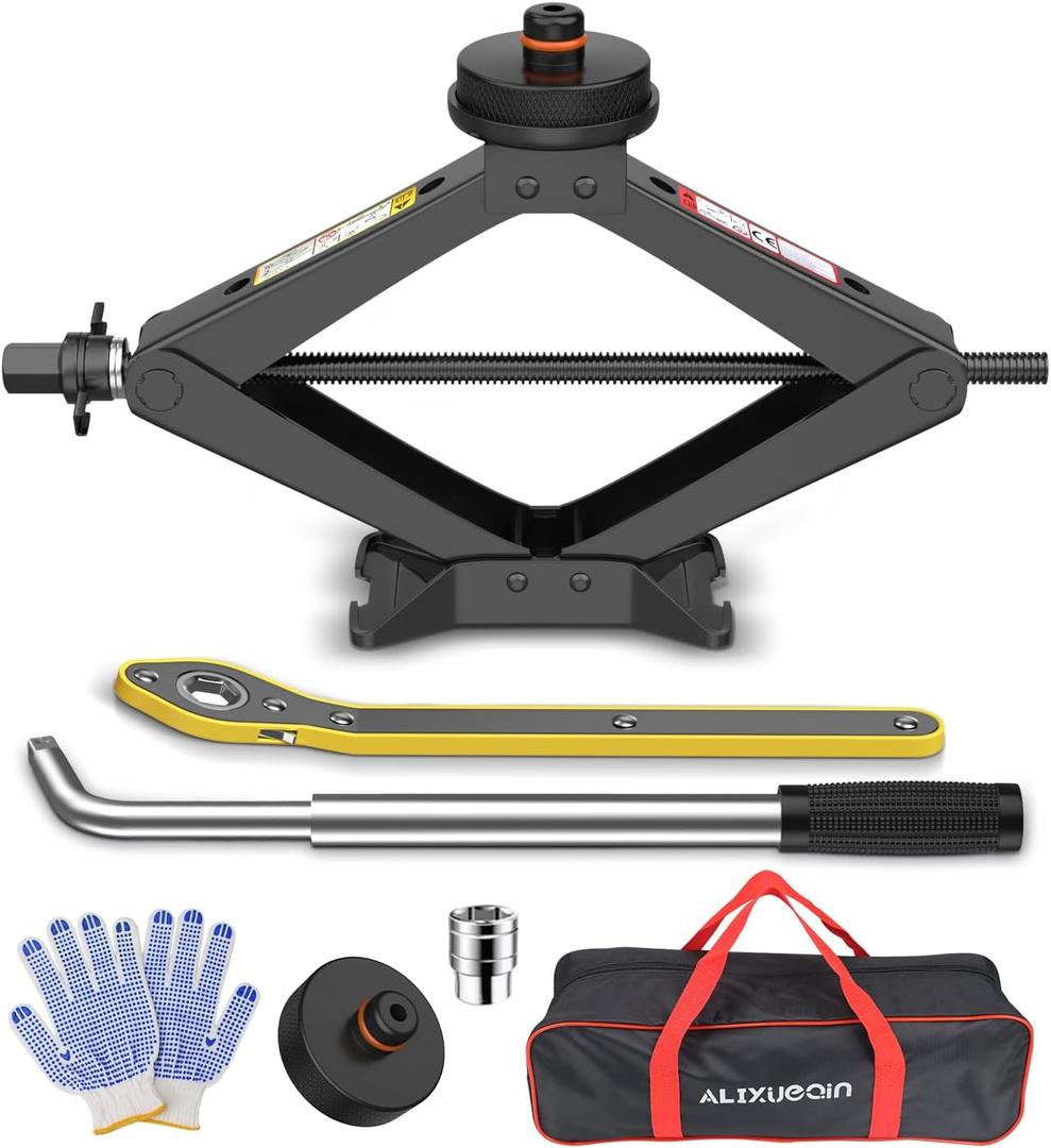 Car Jack for Tesla, 2.5 Ton Car Scissor Jack Kit for Tesla Model Y Model 3/S/X, Tire Changing Kit with 2 Tesla Specific Jack Pads (Black)
