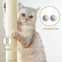 Cat Tree Tower Scratching Post for Indoor Large Cats, Small Cat Tree with Big Perch Bed, 28in Tall Trees House with Condo Cave, Toy Balls, Modern Climbing Furniture Platform for Kitten (Light Gray)