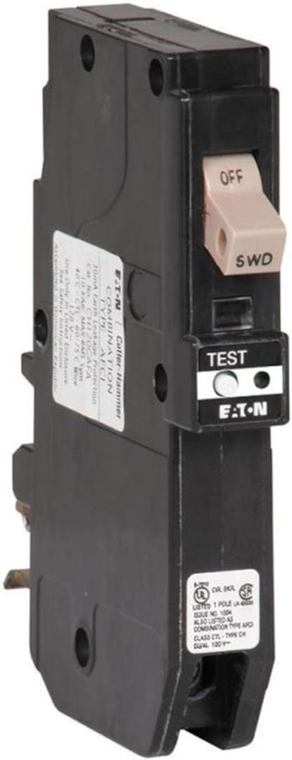 Eaton 20 amps Arc Fault/Ground Fault Single Pole Circuit Breaker