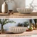YMXYJM Large Decorative Bowl, Modern Handicraft Bowls for Home Decor, Fruit Bowl for Kitchen Counter, Ruffle Decor, Stylish Key Bowl for Entry Table, Artificial Stone Beige