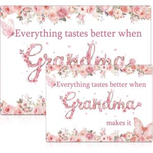 Grandma Gifts from Granddaughter, 2 Pcs Decorative Tempered Glass Cutting Board Set 12" x 16" & 8" x 12" for Kitchen Counter, Birthday Gifts, Mother's Day, Christmas, Nana Gift, Grandmother Present