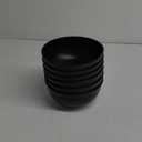 Wheat Straw Bowls Unbreakable Large Salad Bowls 60 OZ Set of 6, Microwave and Dishwasher Safe Large Plastic Bowl, Big Bowl for Eating, Serving Soup, Ramen, Popcorn (Black)