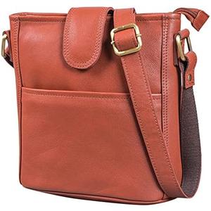 LEABAGS Leather Crossbody Bag - Vintage Genuine Buffalo Leather Handbag - Shoulder Messenger Bag Men Women Briefcase Athens
