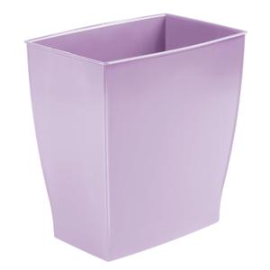 iDesign Small Plastic Bathroom Trash Can, Slim Rectangle Garbage Bin for Bedroom, Office, Dorm, Purple