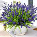 TSTWETO Artificial Plants Outdoor, 22 Pcs Fake Flowers UV Resistant Outdoor Artificial Lavender Flowers, Plastic Faux Plants for Porch Garden Planter Yard Window Box