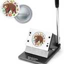 QWORK 2.28" 58mm Button Paper Cutter, Graphic Punch Die Cutter, Heavy-Duty Metal Badge Cutting Machine Stamp Card Button Maker - Precision Steel Cutter for ≥1 Million Cuts