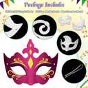 Silipull Couple Mask Bulk DIY White Paper Craft Half Face Paint Blank Masquerade Mask for Cosplay Mardi Gras Party, 11 Styles