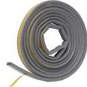 Frost King V27GA D-Section Rubber Self-Stick Weatherseal Tape, 9/16" W, 5/16" T, 10 ft L, Grey