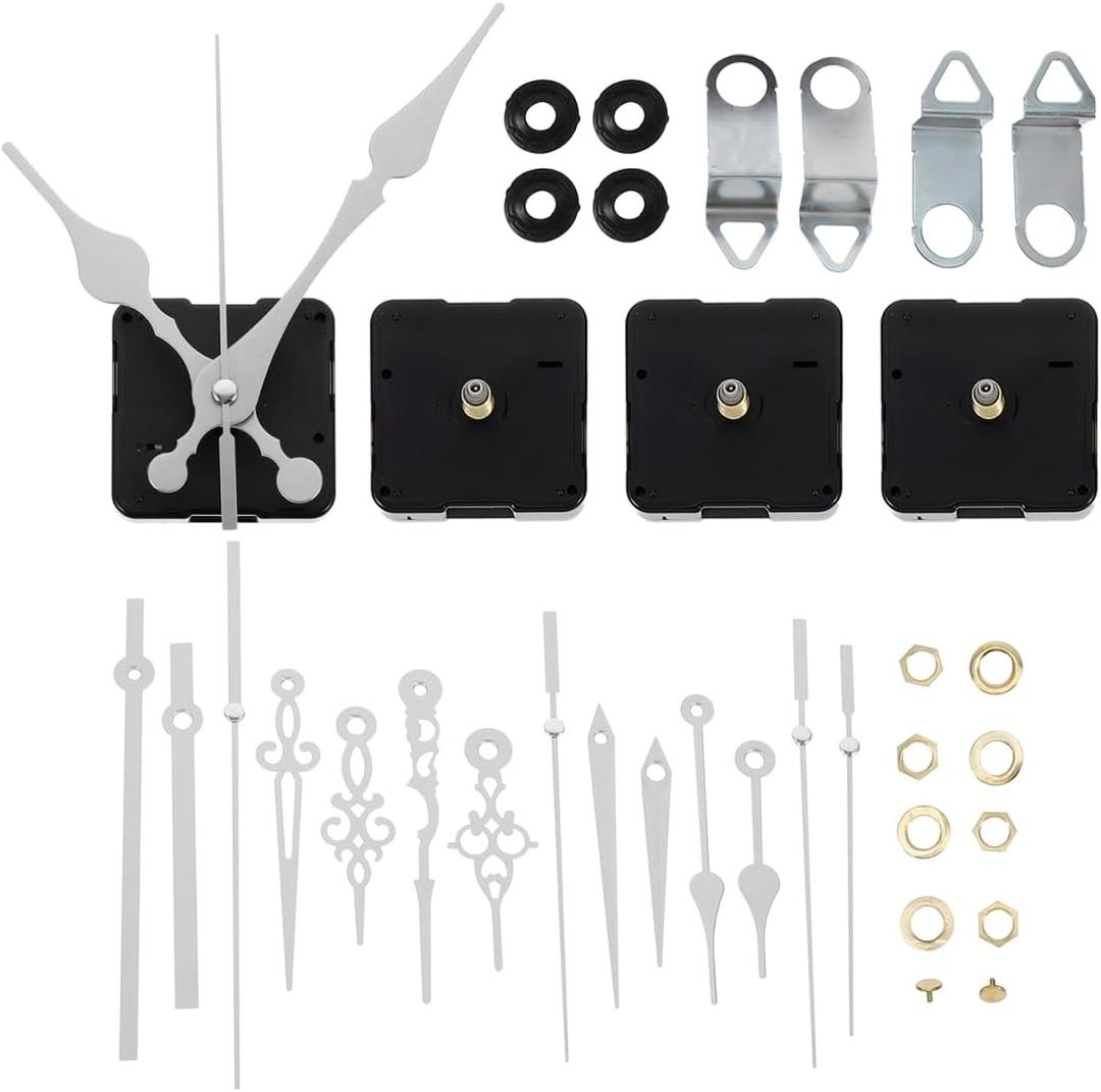 Angoily 4 Set Clock Movement Mechanism, Clock Mechanism Clock Hands Kit Quartz Clock Movement Replacement Clock Repair Parts Replacement